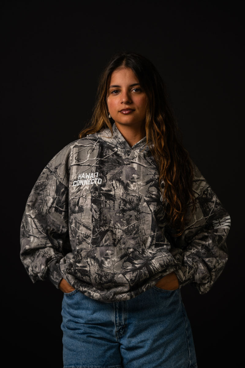 Home is Hawai'i Grey Camo Hoodie