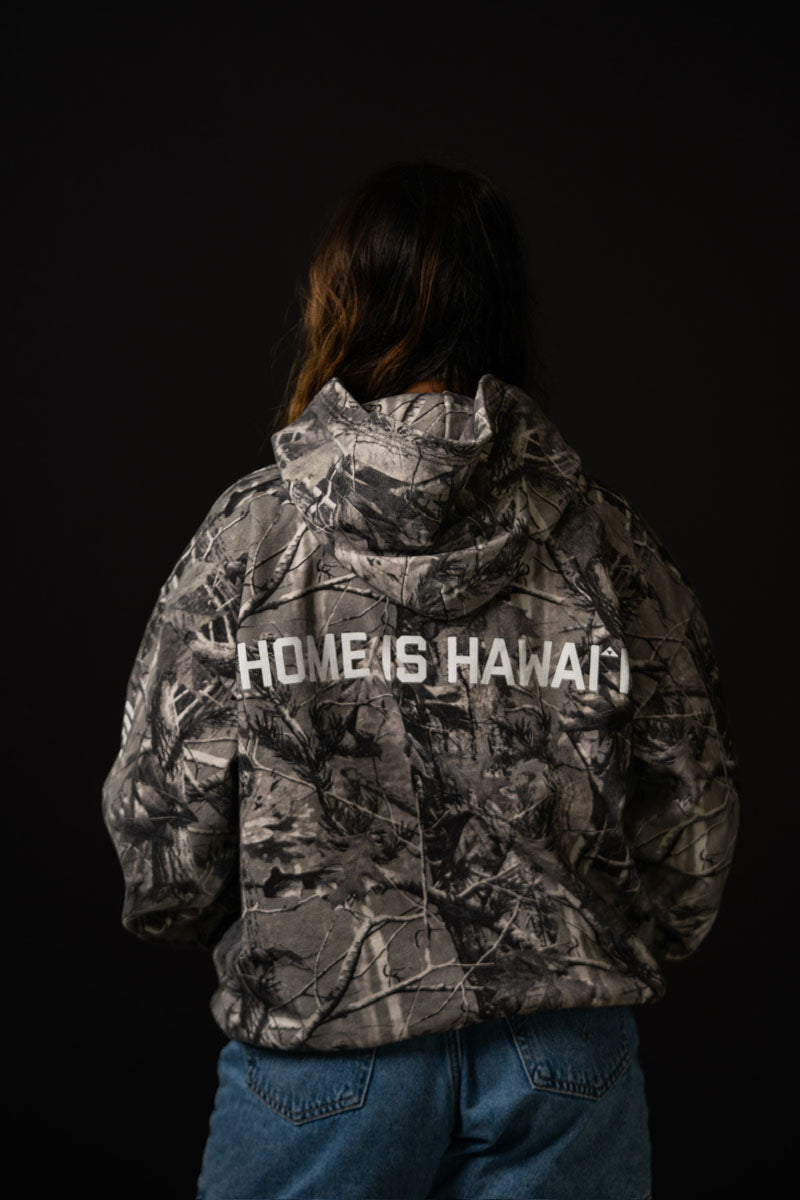 Home is Hawai'i Grey Camo Hoodie